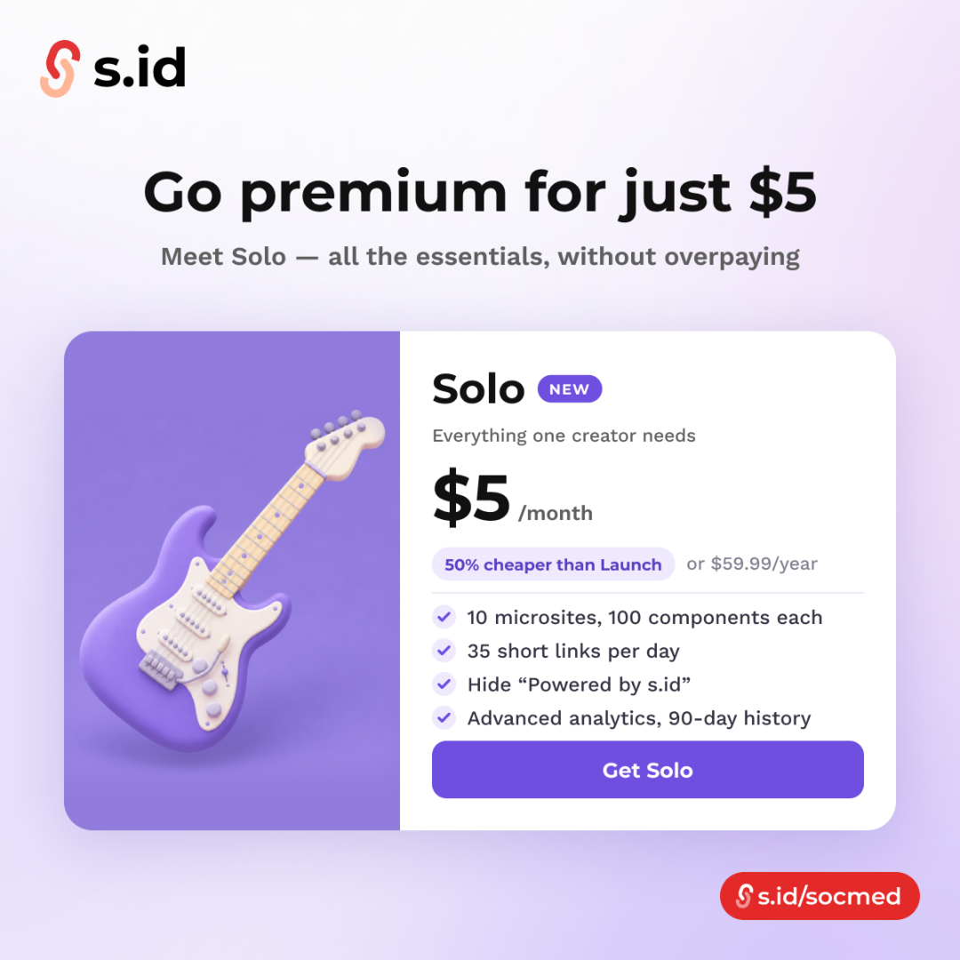 Meet s.id Solo: Unlock Premium Digital Tools for Just $5 a Month